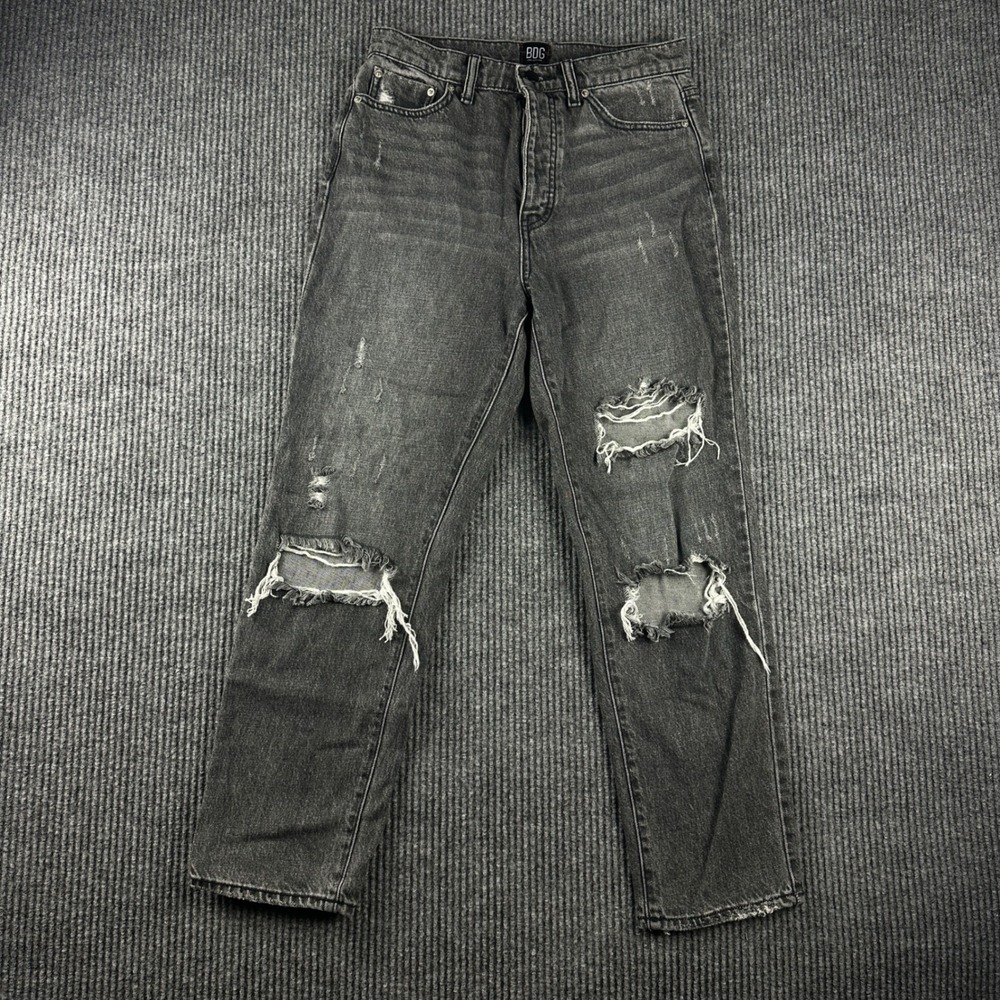 BDG Urban Outfitters Slim Straight Distressed Jeans Washed Black Size 27